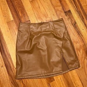 brown leather skirt NEW WITH TAGS size Small